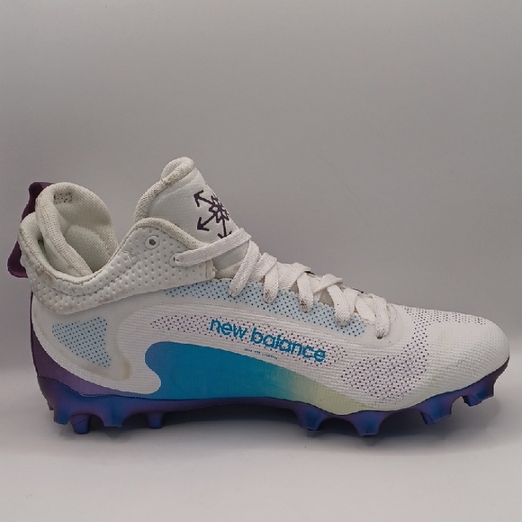NEW New Balance Feeeze LX V4 Lacrosse Cleats-White/Blue/Purple Size M:8.5 W:10 - Picture 5 of 13